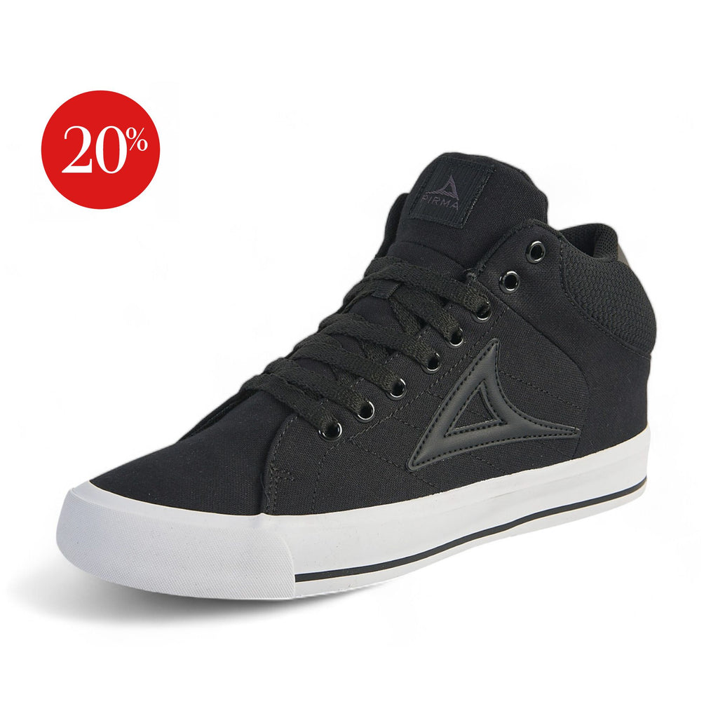 Tenis casual de bota Pirma - 6033 Negro / Blanco