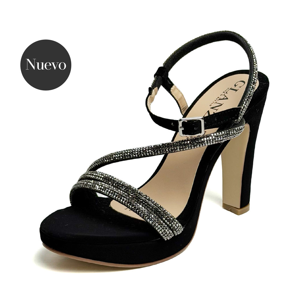 Zapatilla tacón alto - 1008 Negro