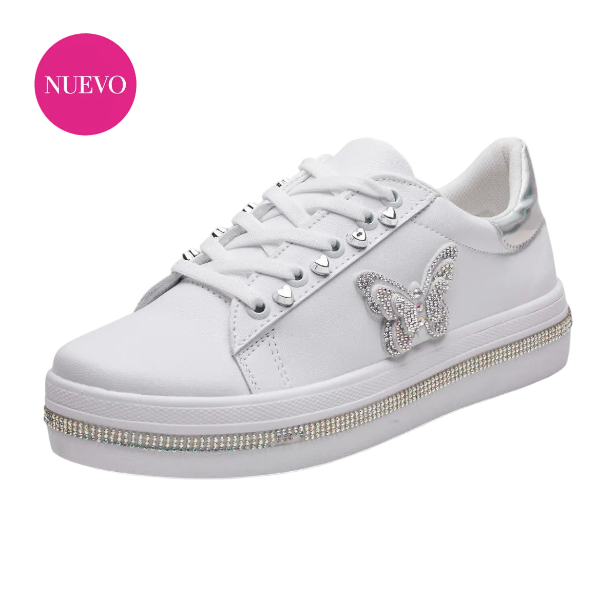 Tenis casual - 533-1 Blanco / Plata