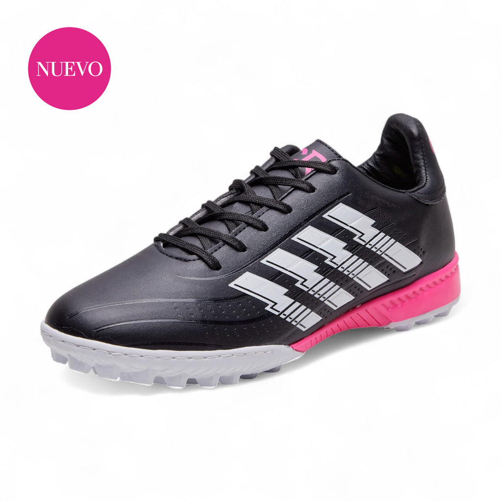 Tenis de Fútbol - 01CR9-1A Negro / Blanco / Fiusha