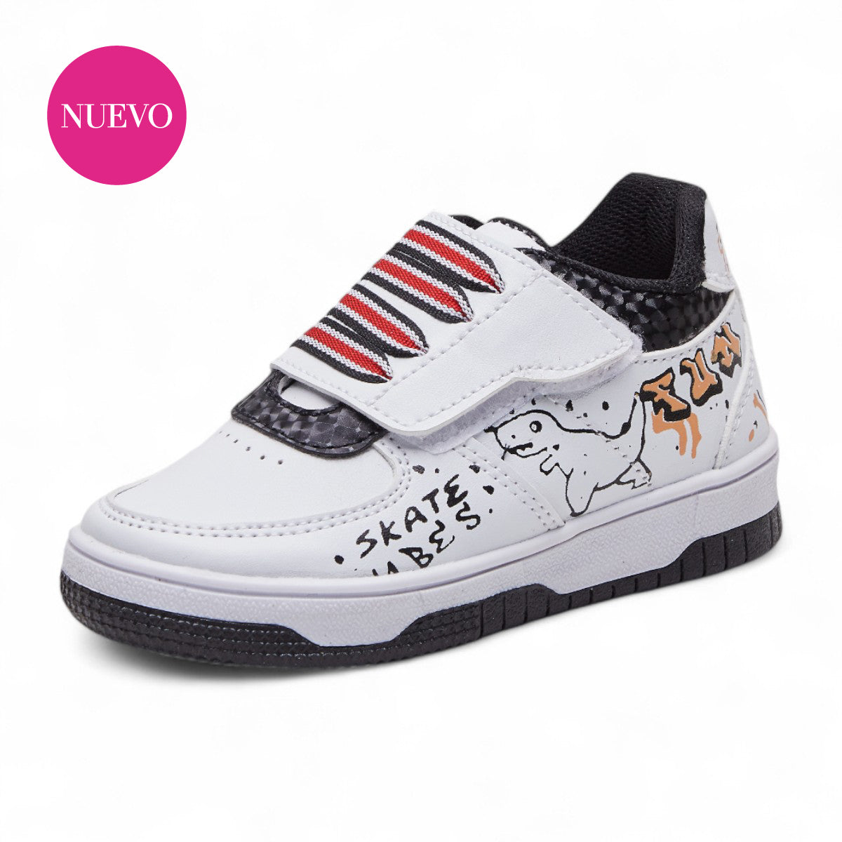 Tenis casual - 080AGUJETAS Blanco / Negro