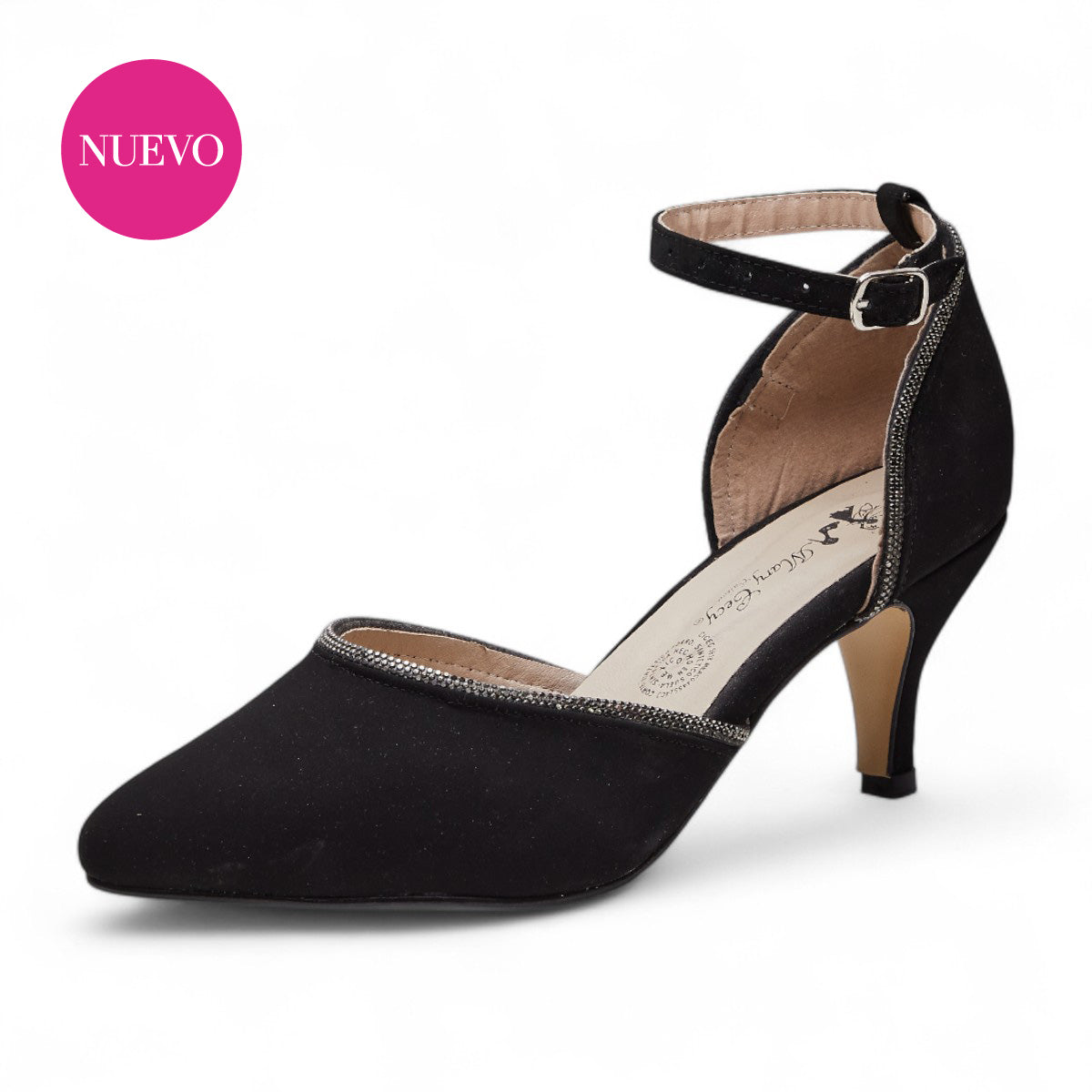 Zapatilla tacón bajo - 622 Negro