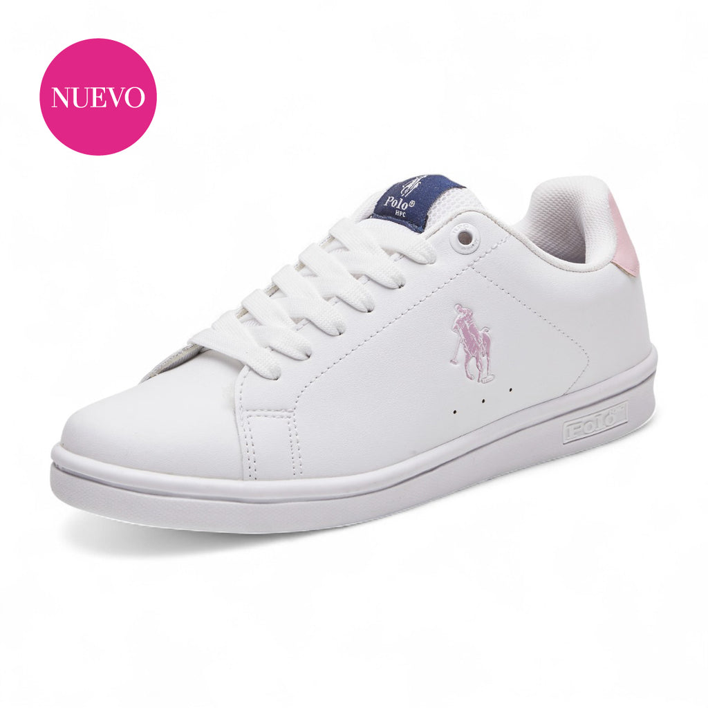 Tenis casual Polo - 4496 Blanco / Rosa