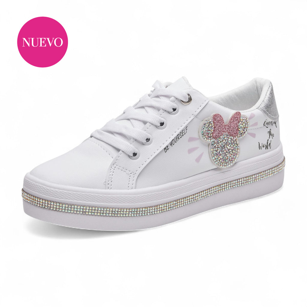 Tenis casual - 122-mimi Blanco / Plata