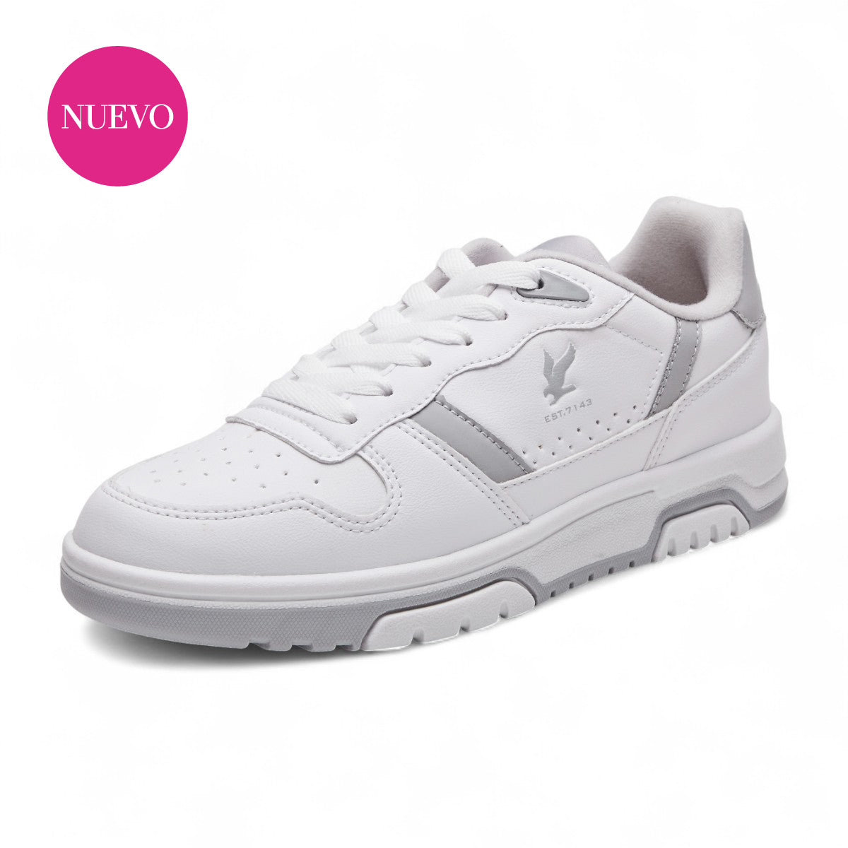 Tenis casual - 7143-1 Blanco / Gris