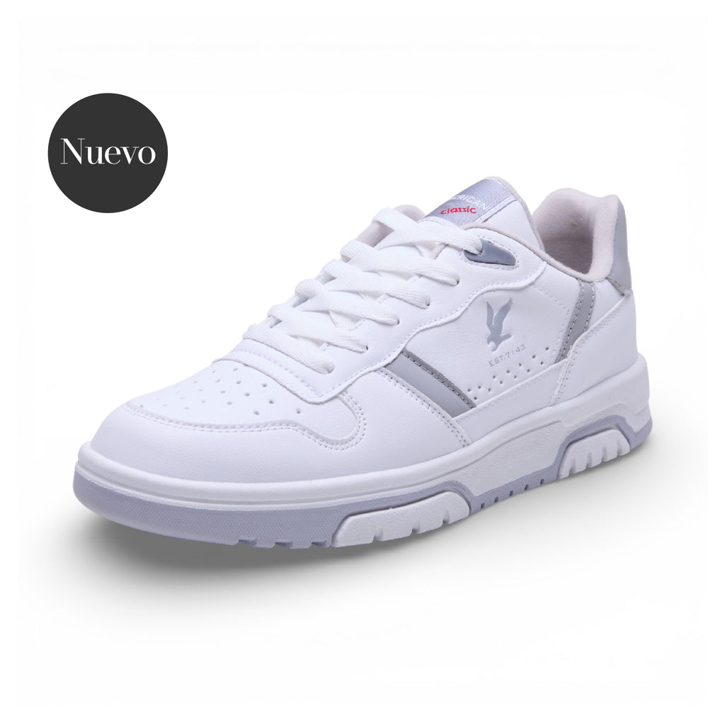 Tenis casual - 7143-2 Blanco / Gris