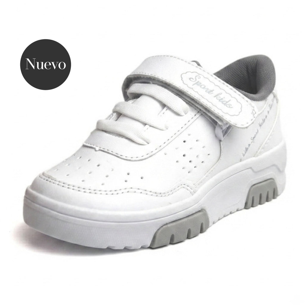 Tenis casual - 8 Blanco / Gris