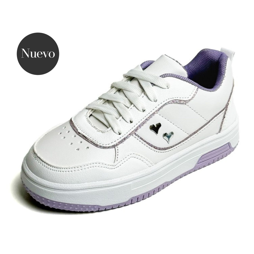 Tenis casual - 010-2 Blanco / Lila