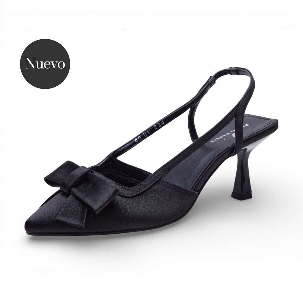 Zapatilla tacón bajo - 01-234 Negro