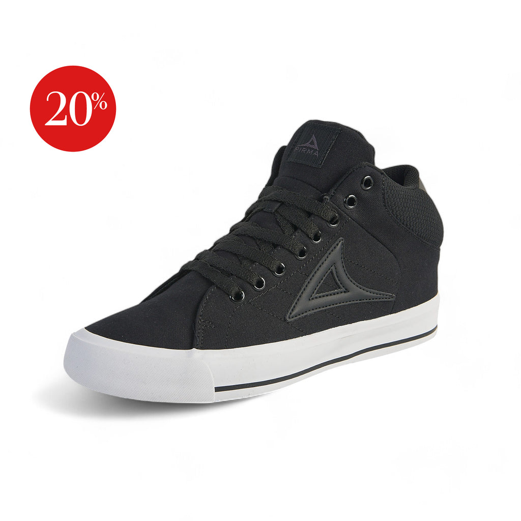 Tenis casual de bota Pirma - 6033 Negro / Blanco