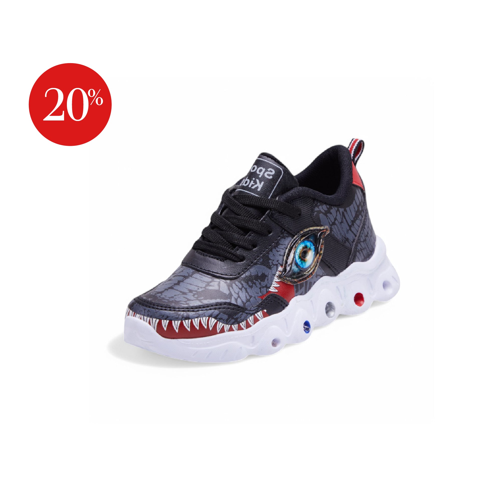 Tenis deportivo - TIBURON Oxford / Negro / Rojo